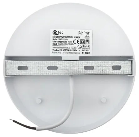 Lampada da parete LED per esterni con sensore di movimento, LED/18W/230V, IP44, bianca