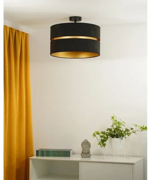 Duolla - Lampadario a plafone DUO 1xE27/15W/230V diametro 40 cm nero/oro