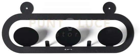 Appendiabiti di design frog nero in ferro 40x15,5h cm