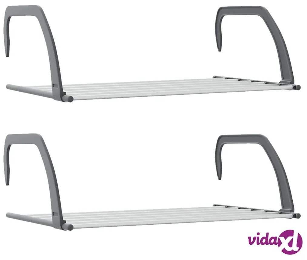 vidaXL Stendibiancheria 2 pz 53x33x18 cm in Alluminio