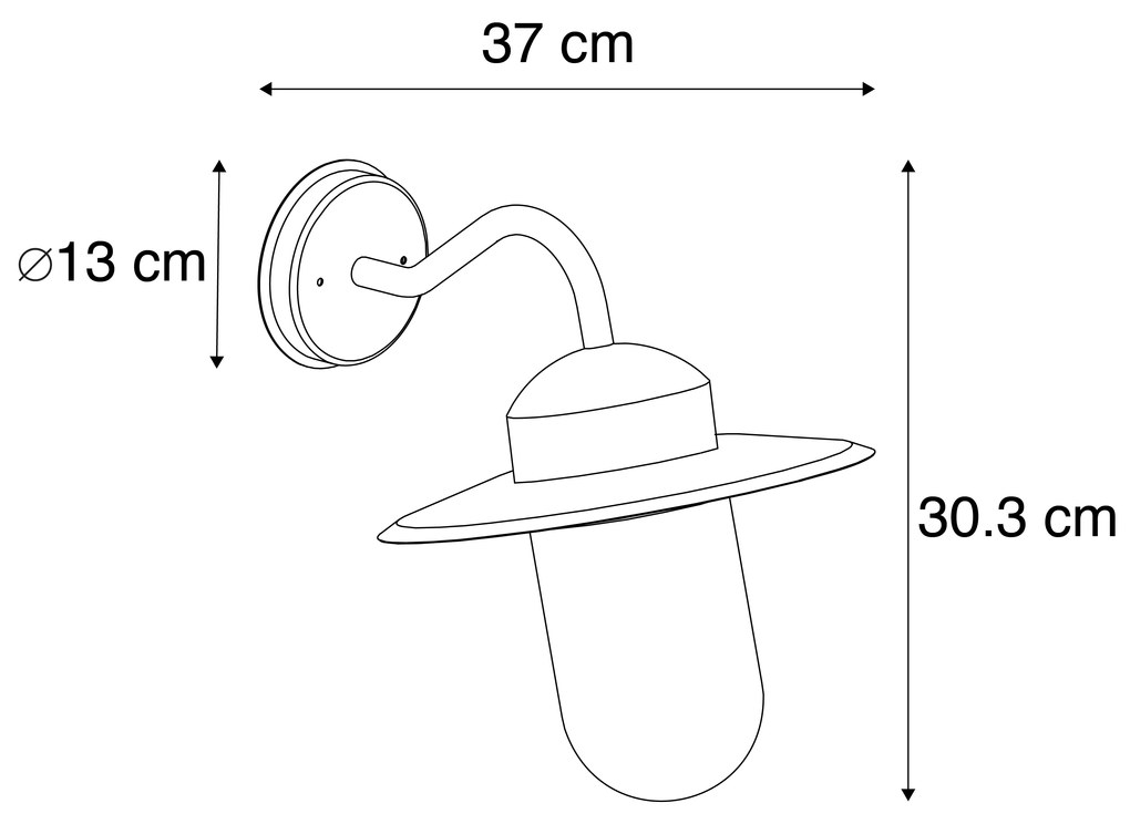 Lampada da parete rustica intelligente antracite IP44 incl. wifi E27 - Kansas