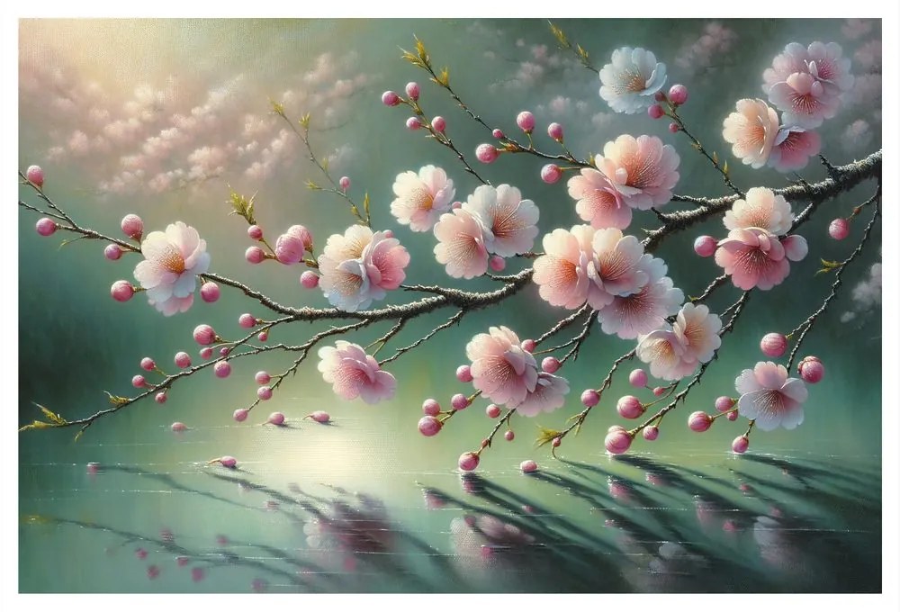 Quadro su tela – Fiori rosa nella luce del pomeriggio