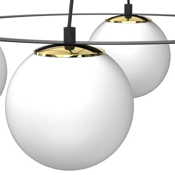 Lampadario a sospensione con filo BALLO 4xE27/15W/230V nero/bianco