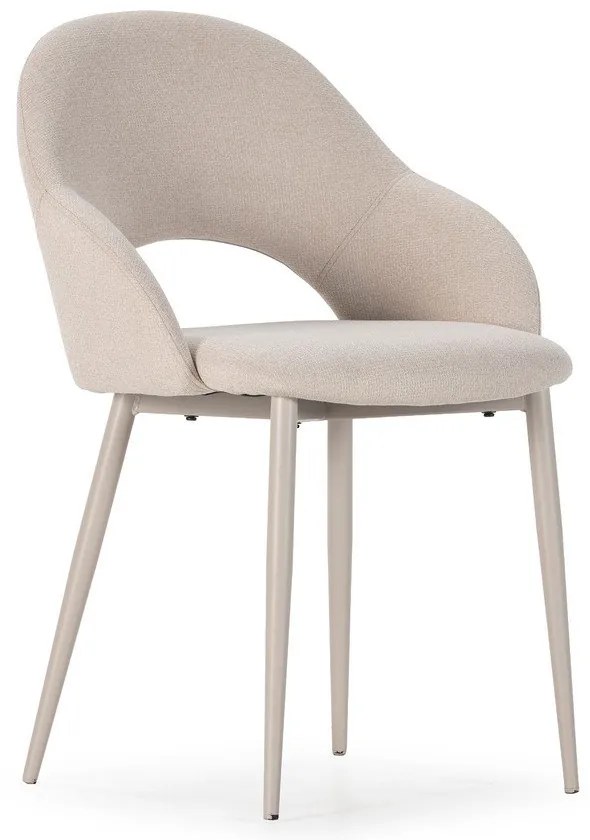 Sedie da pranzo in set beige in imbottito 2 pz Lia – Marckeric