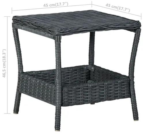 Tavolo da Giardino Grigio Scuro 45x45x46,5 cm in Polyrattan