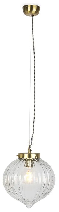 Lampada a sospensione vintage vetro ottone - VISHA