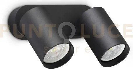 Dynamite faretto nero orientabile 2 luci attacco gu10 16,5cm lampad...