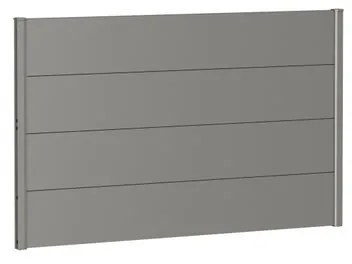 Frangivista in acciaio BIOHORT grigio quarzo metallizzato 145 x 91 cm, spessore 44 mm