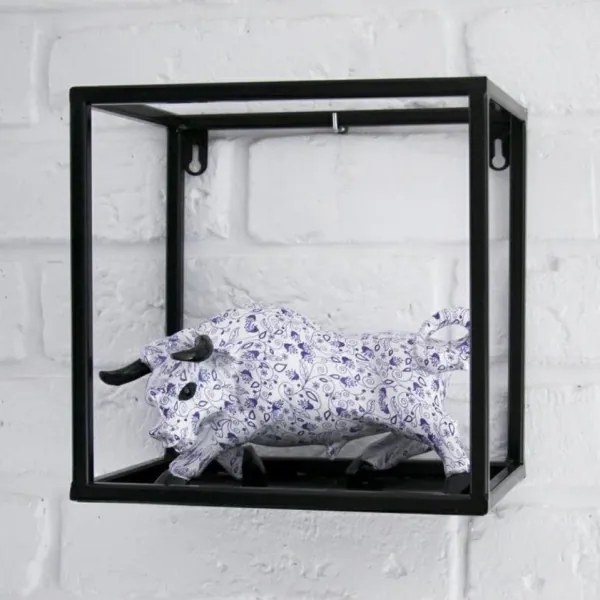 Mensola a muro 20x20 cm nera