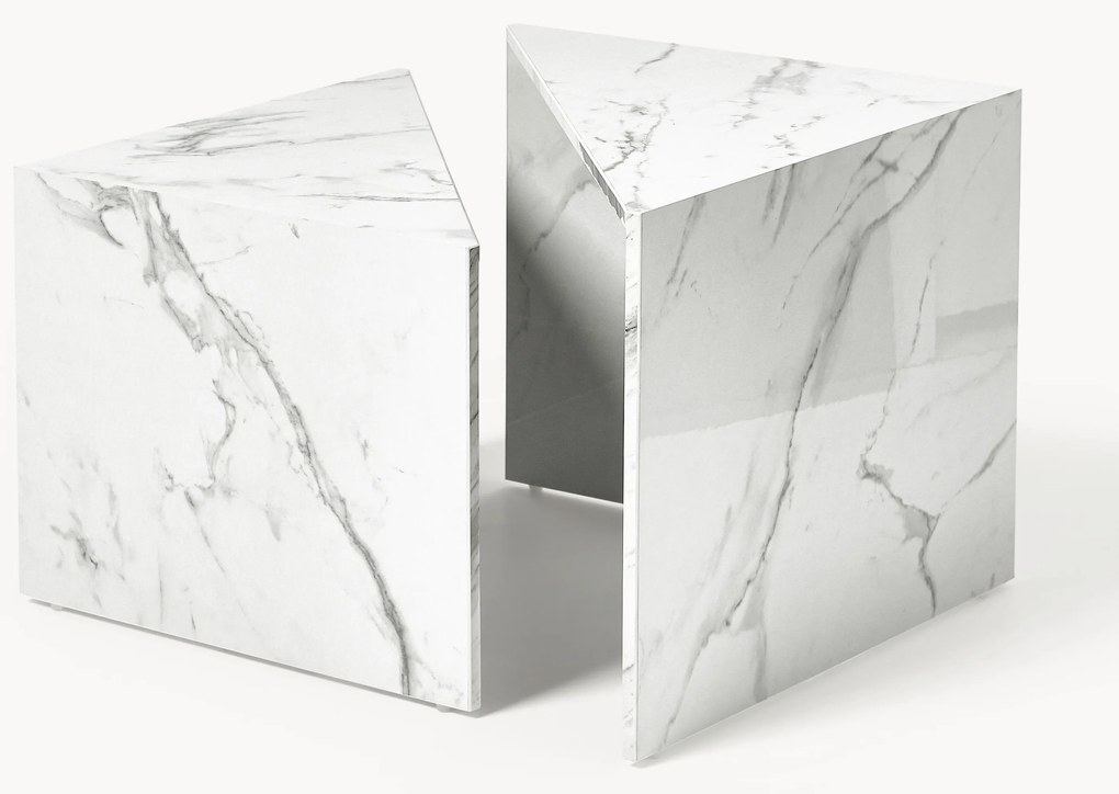 Set di 2 tavolini da salotto effetto marmo Vilma