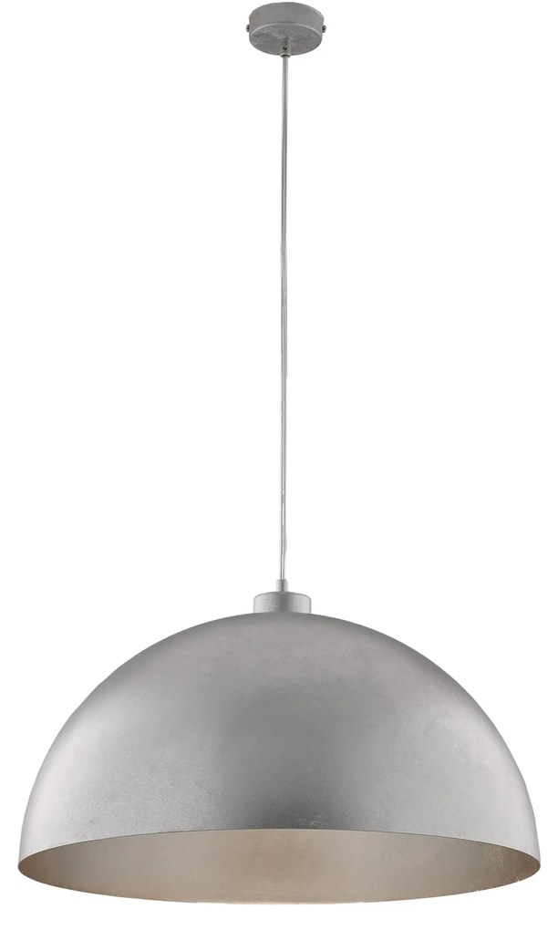 Sospensione Industrial 1 Luce Marcus In Ferro Laccato Argento Diam 50