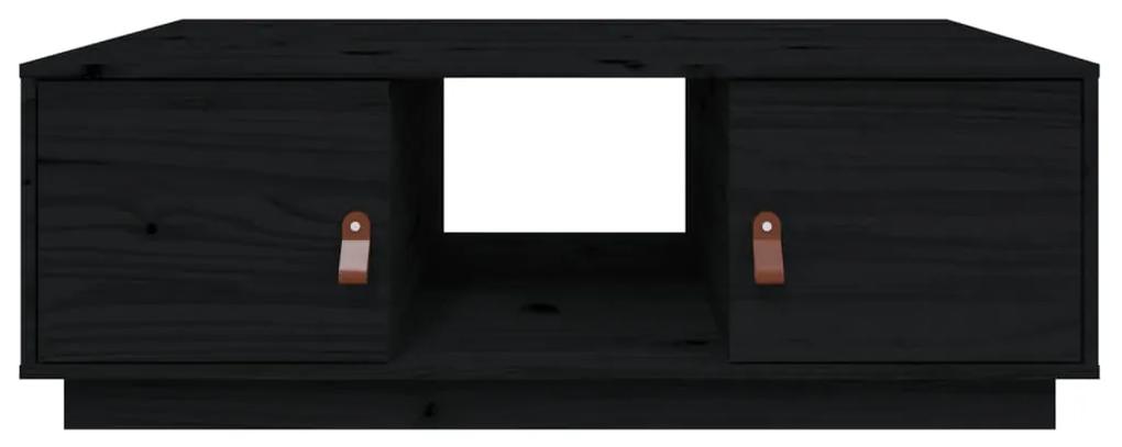 Tavolino da Salotto Nero 100x50x35 cm Legno Massello di Pino