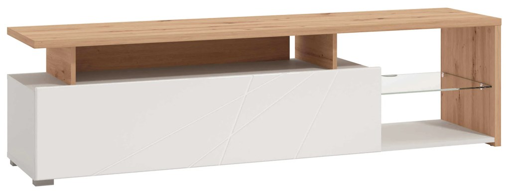 MISTIE - porta tv anta decorata moderno minimal in legno cm 170 x 41,5 x 46,5 h
