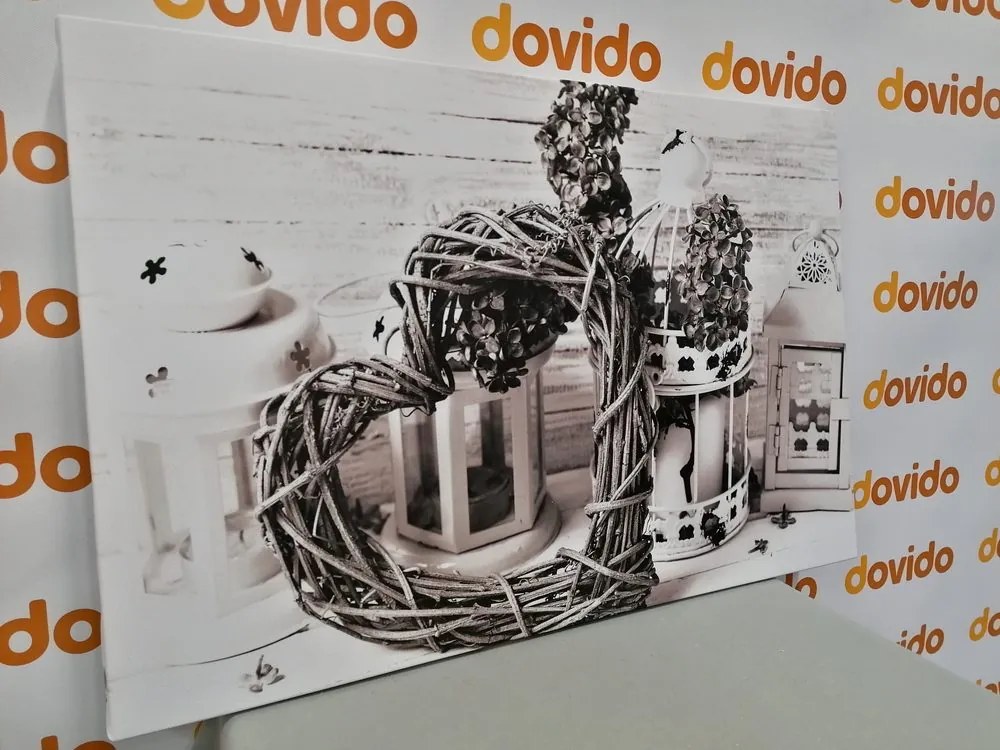 Quadro su tela – In atmosfera vintage in bianco e nero