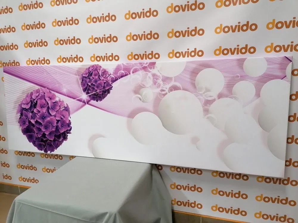 Quadro su tela – Fiori con sfondo astratto