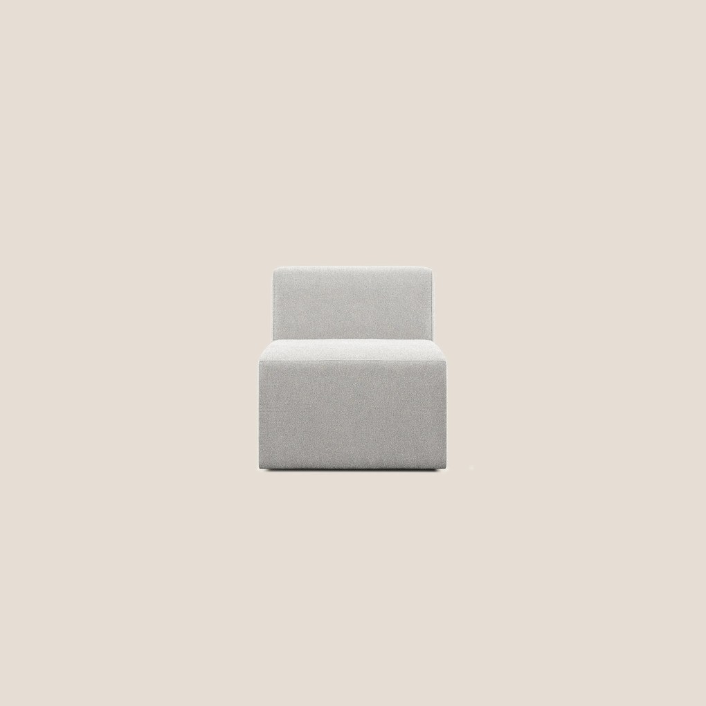 Nettuno modulo poltrona centrale in morbido tessuto bouclè T07 grigio