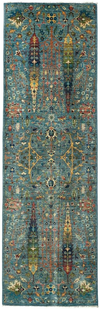 Samarkand Tappeto 250x80 Grigio (Pakistan) Annodato A Mano