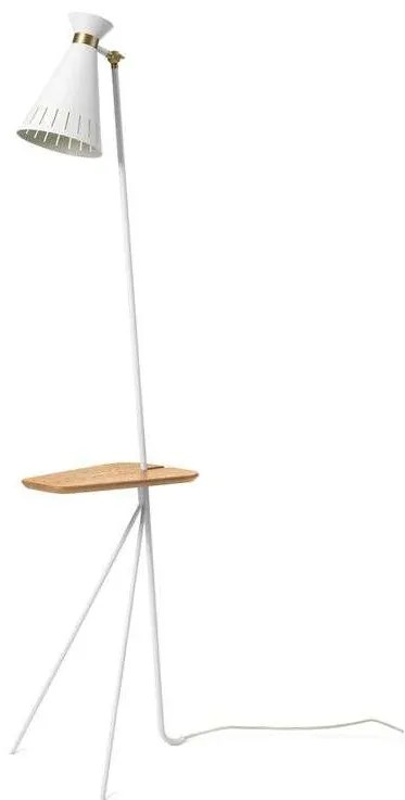 Warm Nordic - Cone Piantana con Tavolo Clear White /Oak Warm Nordic