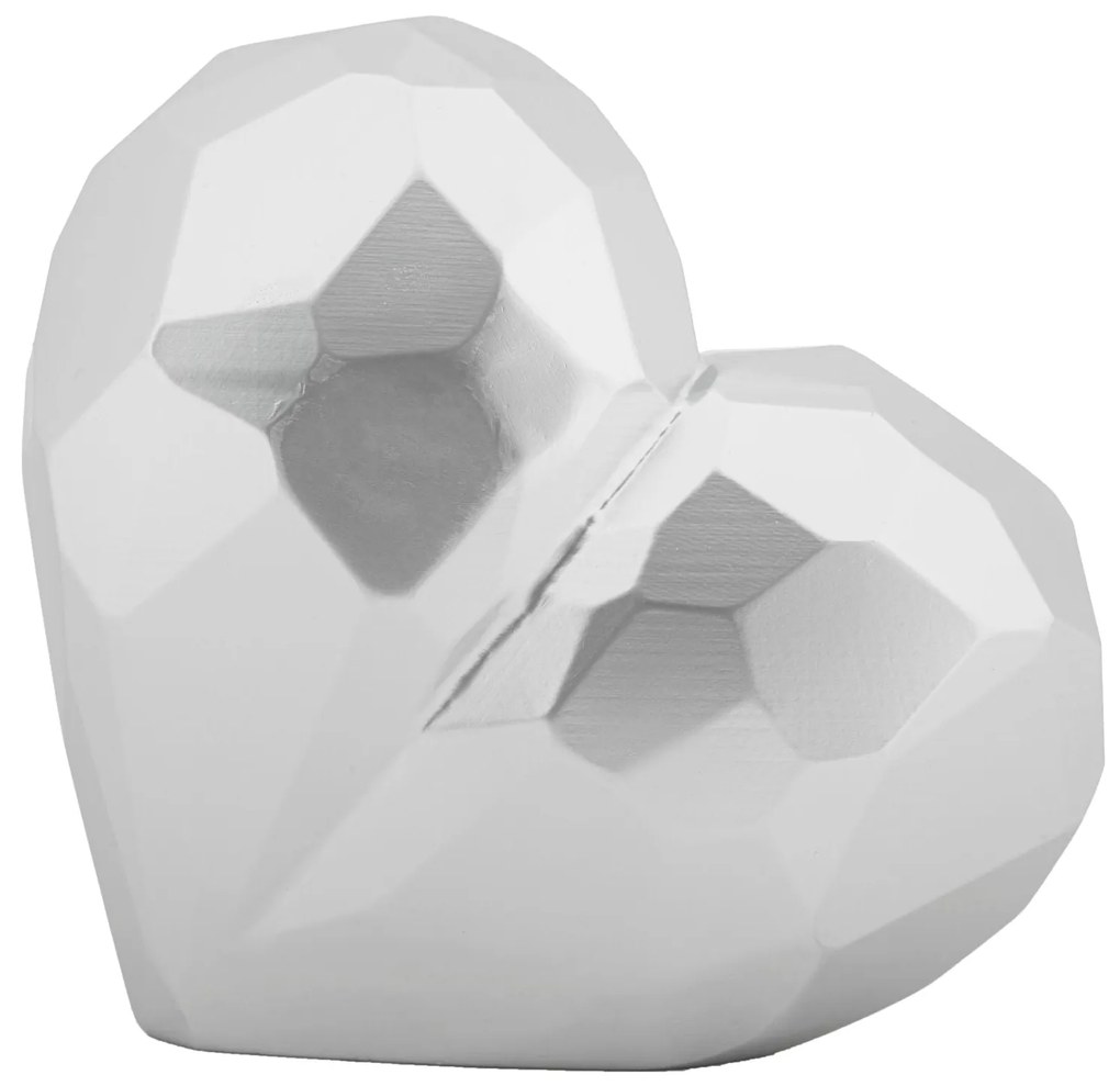 Vaso Heart Silver Cm 19X9X18 Elegante e Moderno