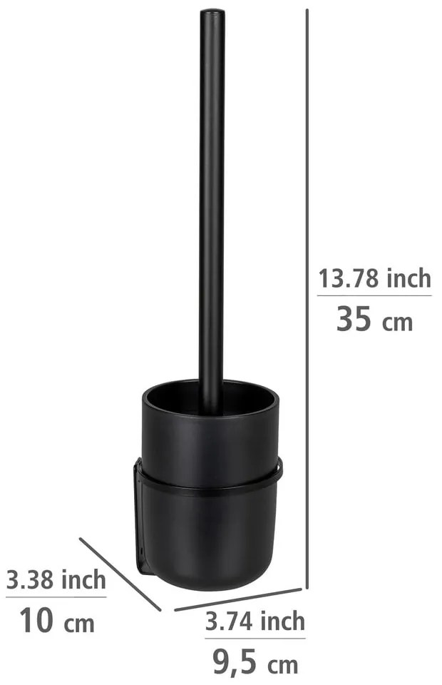 Scopino nero autoportante in plastica Carpino - Wenko