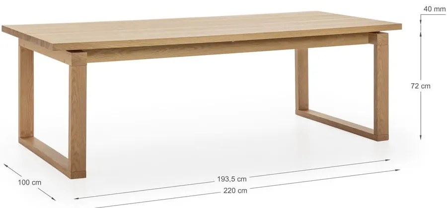 Tavolo da pranzo con piano effetto rovere 100x220 cm Rina – Marckeric