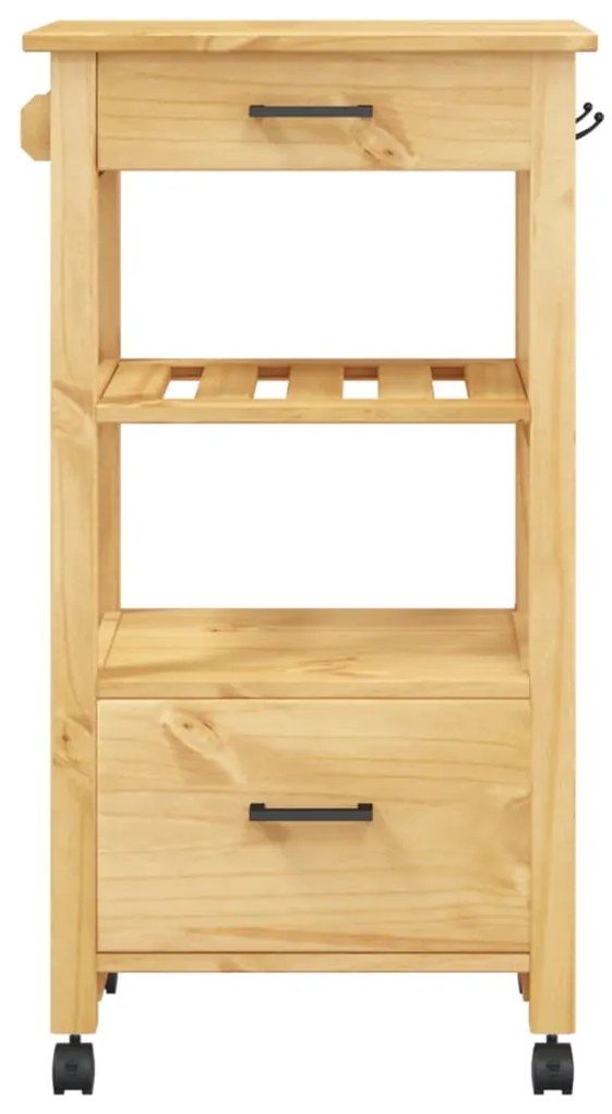 Carrello da cucina monza 48x40x90 cm in legno massello di pino