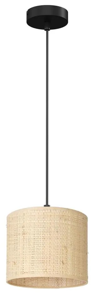 Lampadario a sospensione con filo RATTAN 1xE27/60W/230V diametro 18 cm rattan