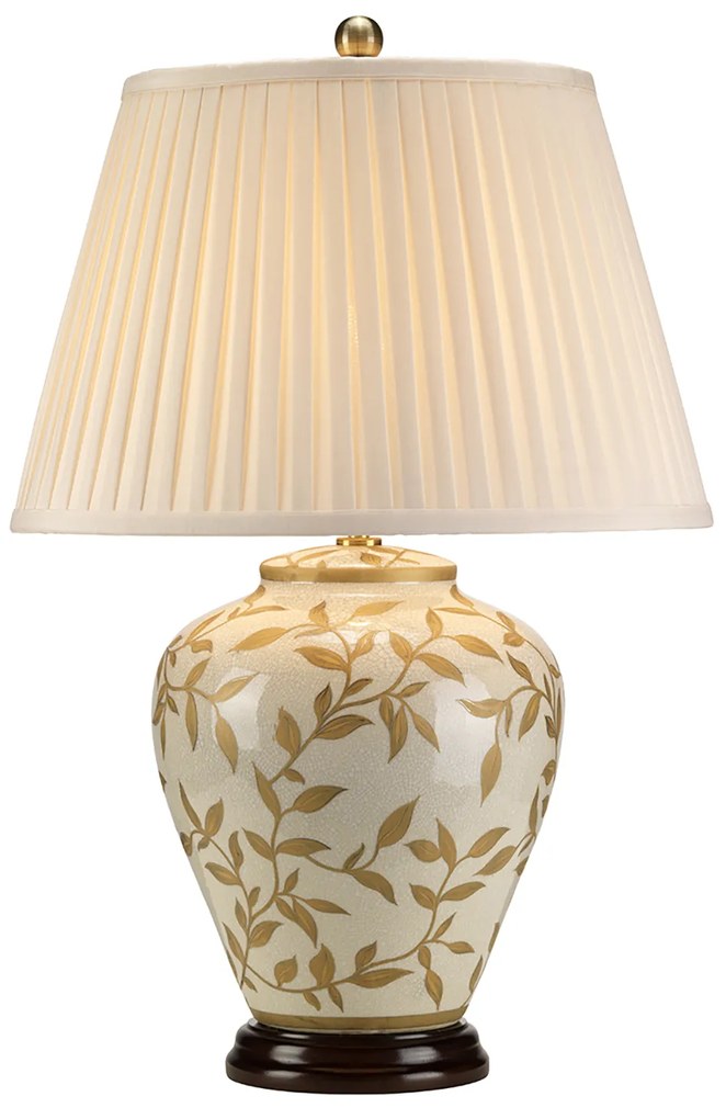 Lampada Da Scrivania Contemporanea Leaves Brown Gold Porcellana Oro 1 Luce E27