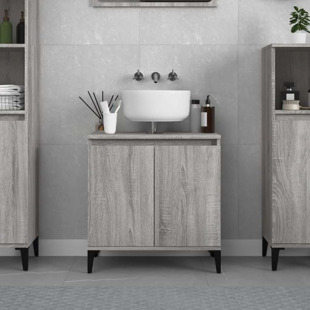 Mobile Lavabo Grigio Sonoma 58x33x60 Cm İn Legno Multistrato /
