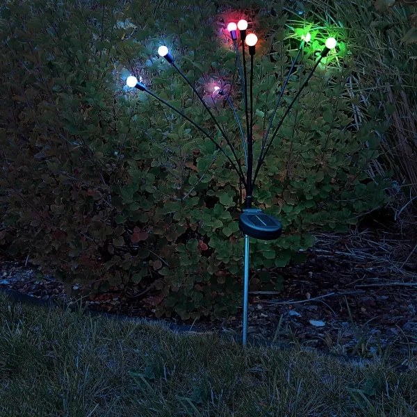 Lampada solare LED RGB FIORINI 8xLED 1,2V 600mAh IP44 nera