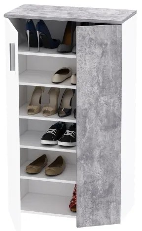 Scarpiera ETON bianco/grigio effetto cemento