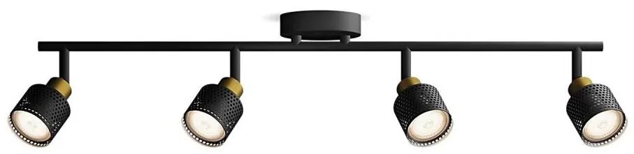Philips - Faretto NIALL 4xGU10/5W/230V nero/ottone