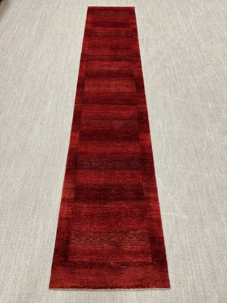 Loribaft Tappeto 90 x 460 Rosso (Iran) Annodato A Mano