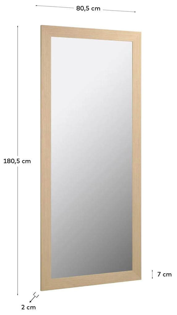 Kave Home - Specchio Yvaine 80,5 x 180,5 cm con finitura naturale
