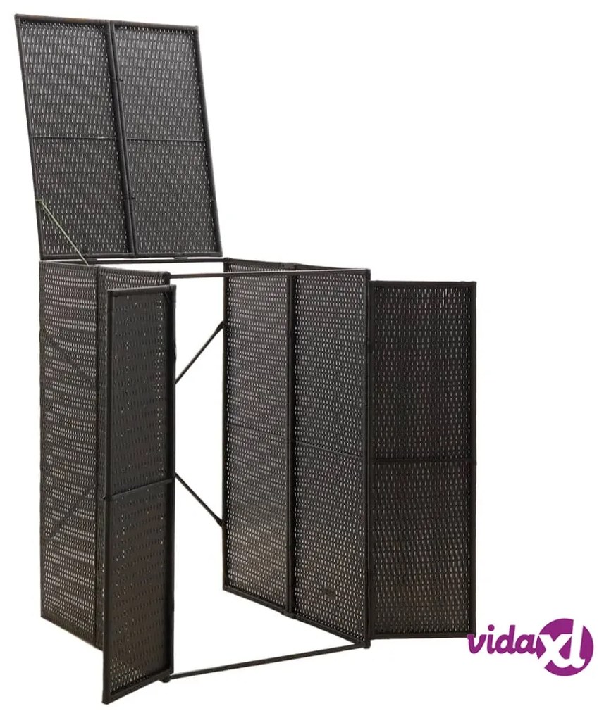 vidaXL Copribidone Singolo Nero 70x80x117 cm in Polyrattan