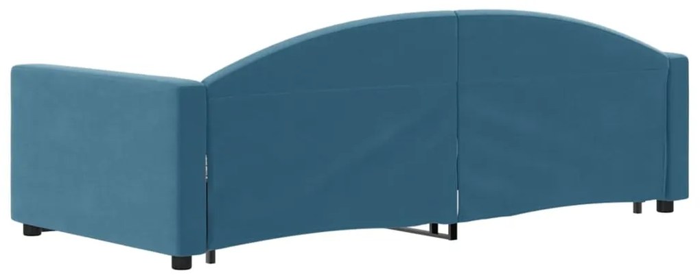 Divano letto con letto estraibile blu 90x200 cm in velluto