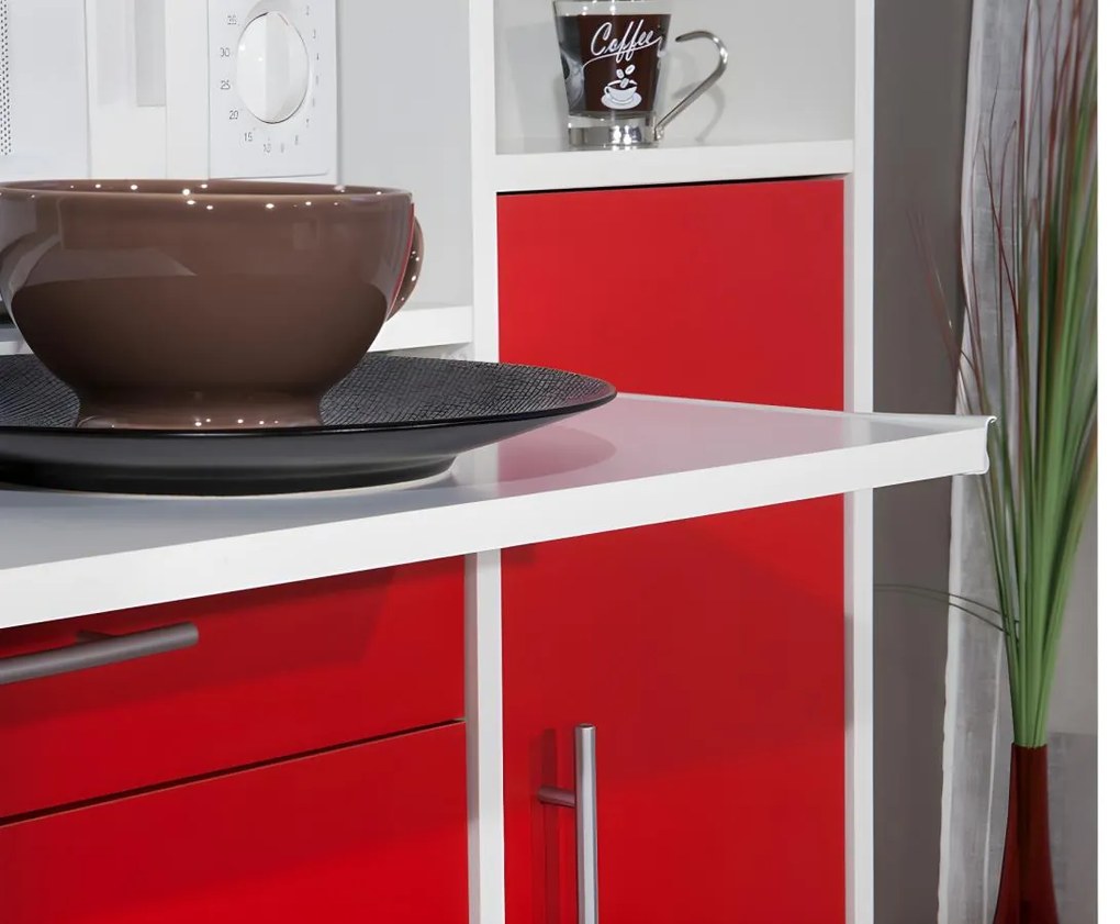 Credenza da cucina MADY - 5 ante e 1 cassetto - Rossa