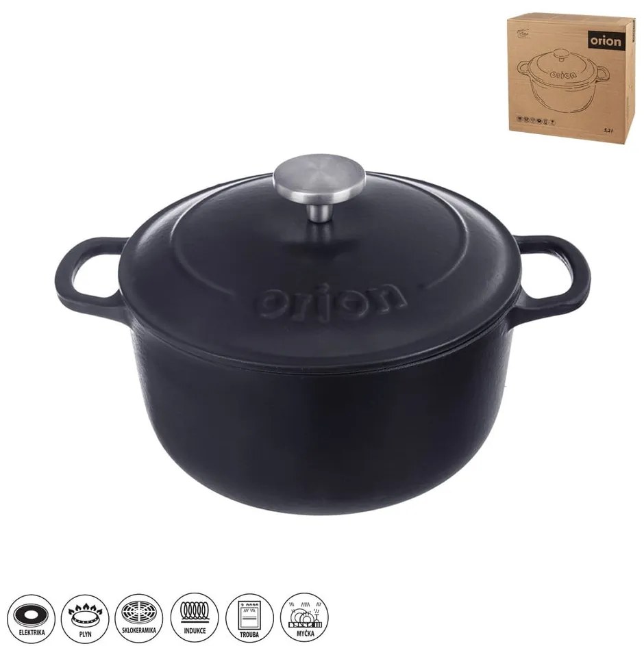 Pentola in ghisa con coperchio incluso adatta all'induzione 5,2 l LITINA SMALT - Orion