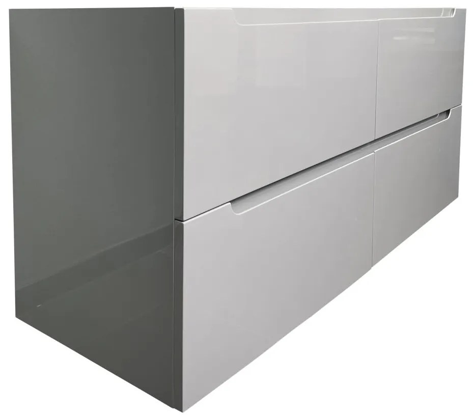 Mobile sotto lavabo sospeso L120 x H57 cm Grigio - SELITA