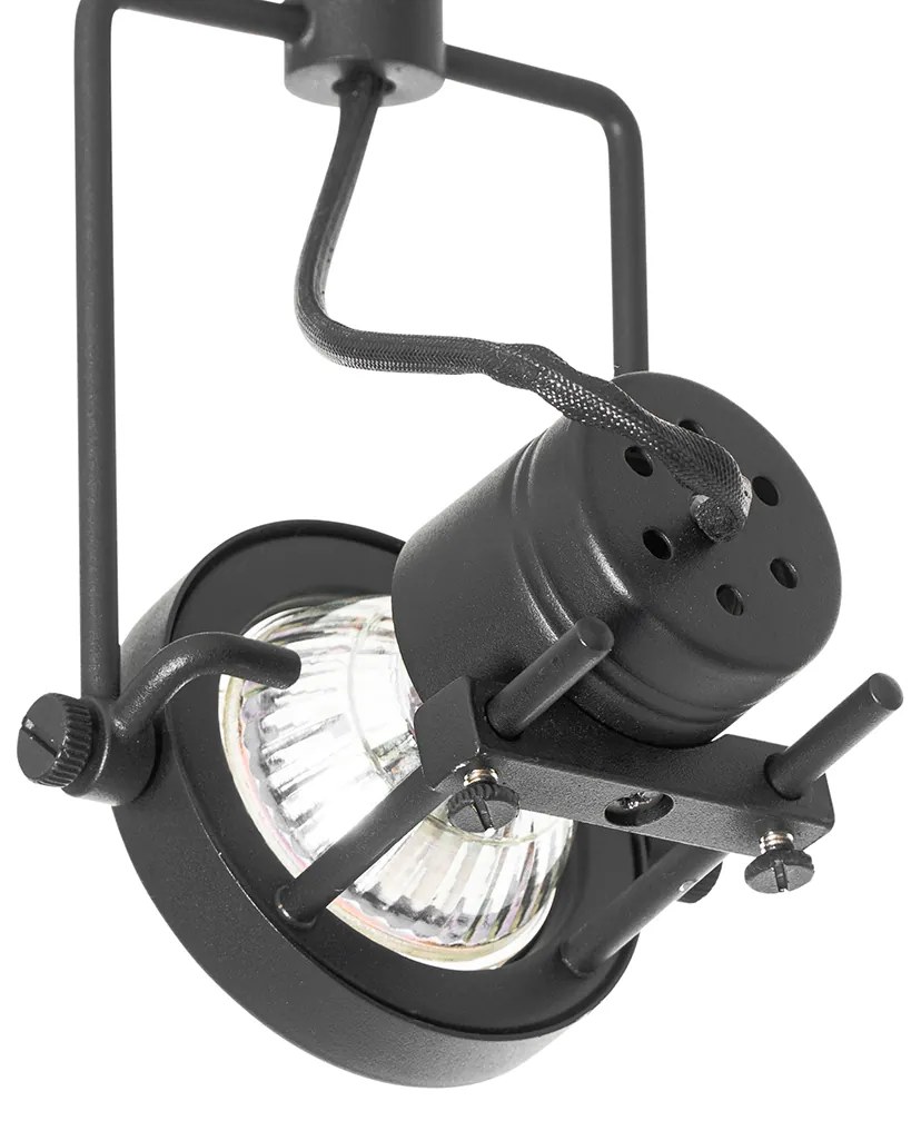 Sistema di illuminazione a binario Smart nero monofase con 5 Wifi GU10 - Iconic Suplux