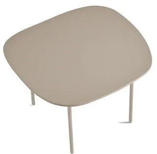 Tavolino con piano sagomato in legno Tortora e base in metallo - FLUX Small