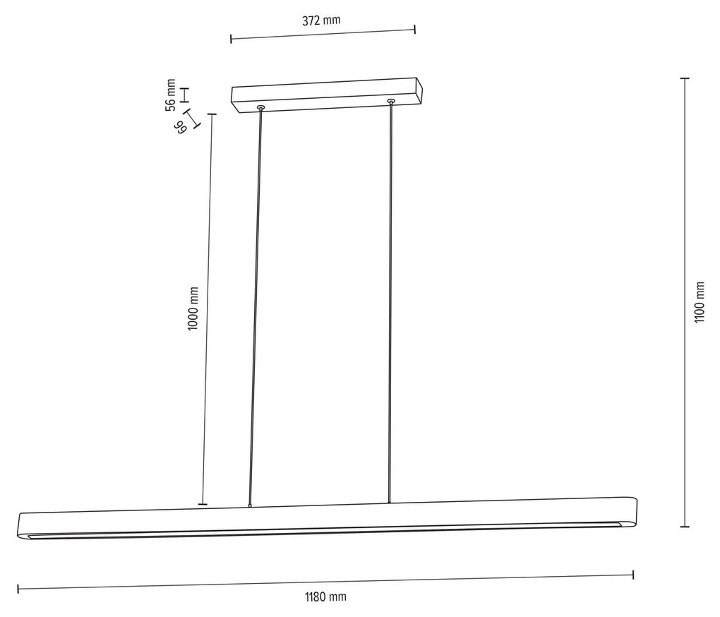 Envostar Lineo lampada a sospensione in pino scuro 118cm