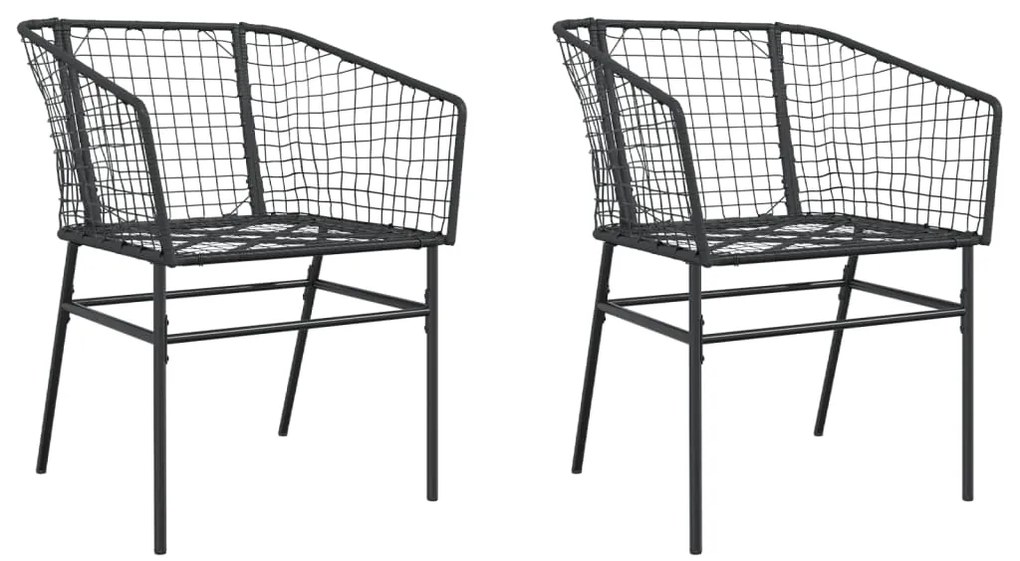 Sedie da giardino set 2 pz polyrattan nero