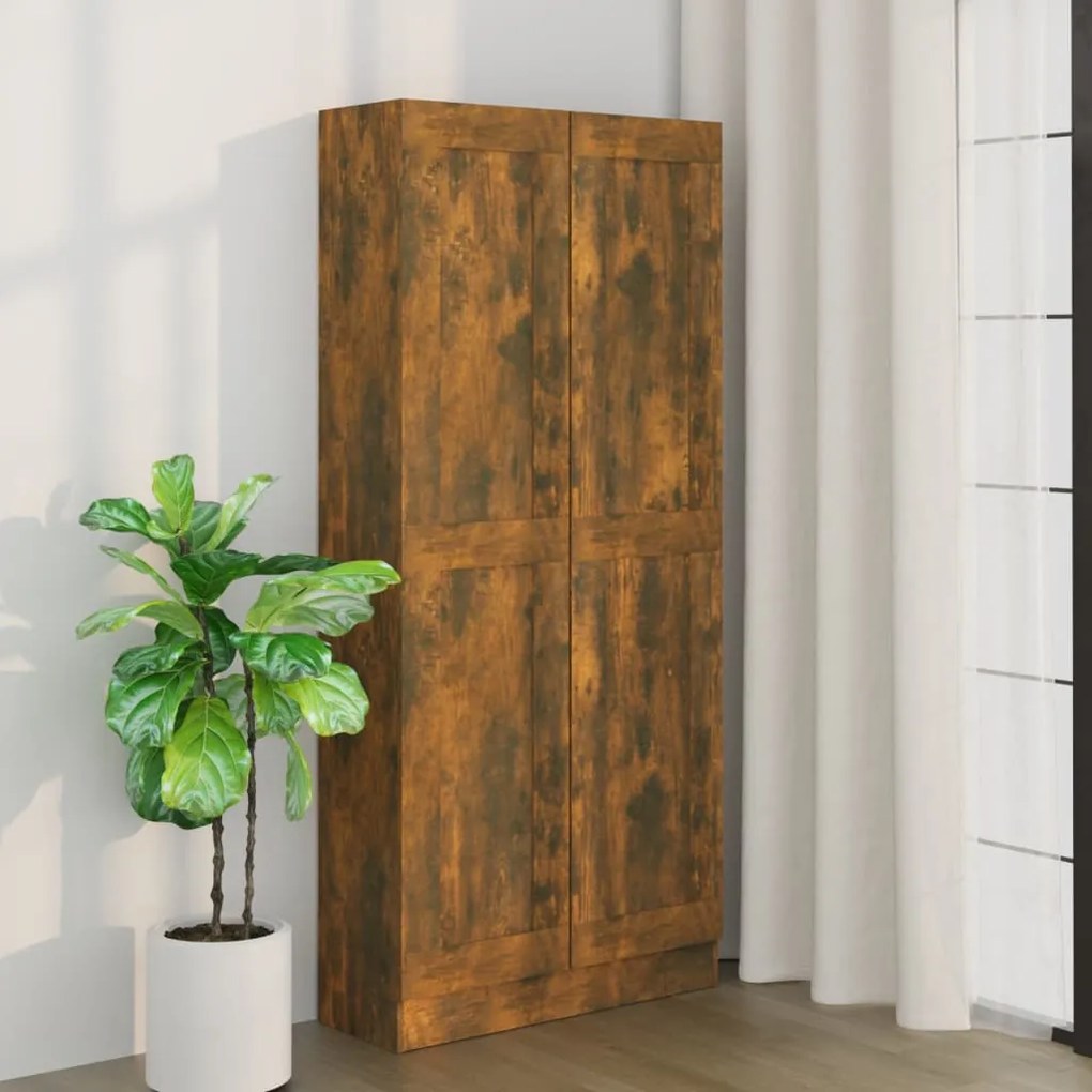 Comodino Rovere Fumo 82,5x30,5x185,5 Cm İn Legno Multistrato /