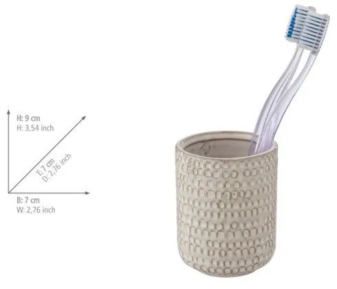 Tazza in ceramica color crema per spazzolini da denti Pergole - Wenko