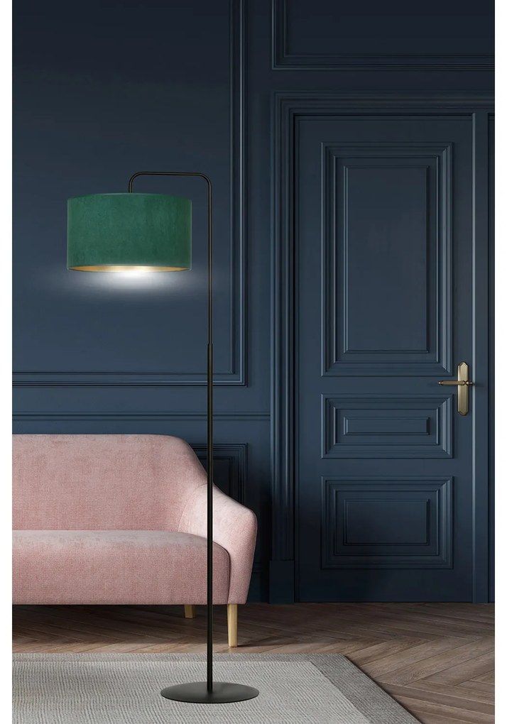 Piantana Contemporaneo Ganesha Acciaio Nero Verde 1 Luce E27 Ip20