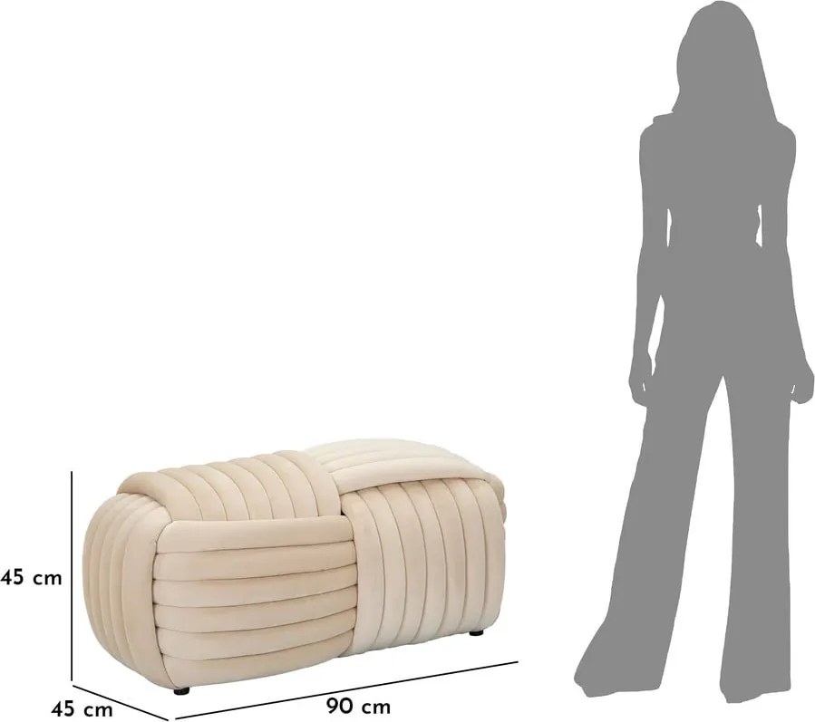 Panchina in velluto crema Softy - Mauro Ferretti
