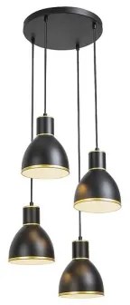 Rabalux 5604 - Lampadario a filo MACKENZIE 4xE27/60W/230V nero/oro