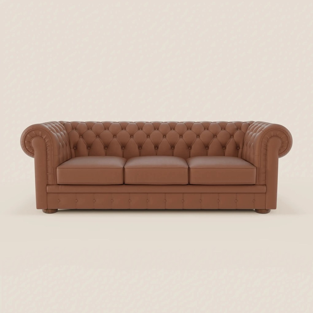 Chester 4 Posti 3 sedute in Vera Pelle – Chesterfield Capitonné Artigianale