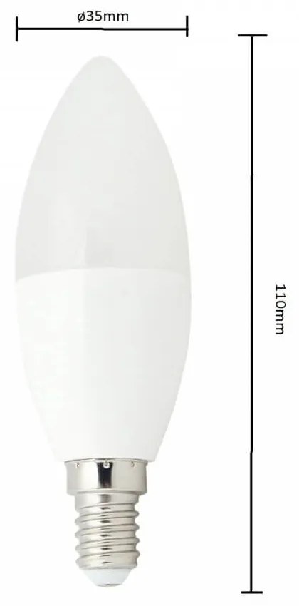 Lampada LED E14 8,5W a Candela 100lm/W - 50pz Colore  Bianco Caldo 2.700K